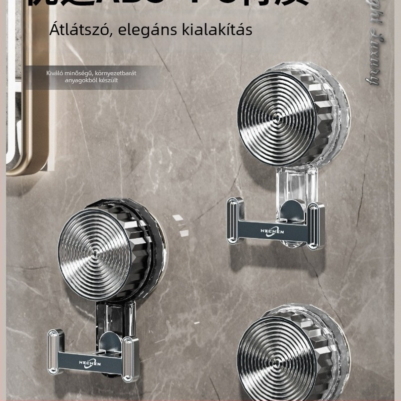 Fali dupla akasztó fürdőszobára és konyhára – törölközők, ajtók és kulcsok, fúrás nélkül, elektroplatinált