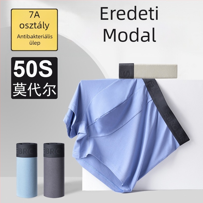 50 darab Lenzing Modal férfi alsónemű, 7A antibakteriális, lélegző, nyár, nagy méret, boxer briefs, középmagasságú derékszíj, 2025