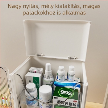 Összecsukható gyógyszeres doboz, több rekesszel, átlátszó, nagy kapacitású otthoni tároló