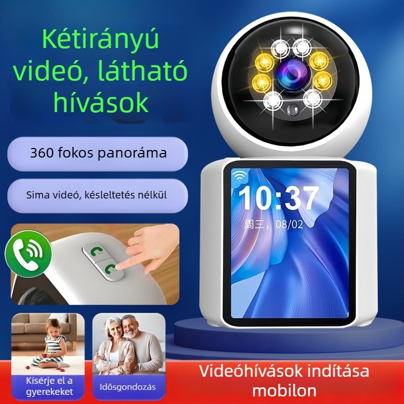 Kétirányú videó okos kamera otthoni megfigyelésre, idős és csecsemő megfigyeléséhez, Wi-Fi-vel