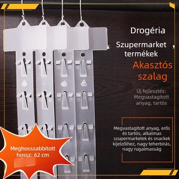 Átlátszó vastagított műanyag akasztó snackekhez, egyetlen horog, modern minimalista dizájn
