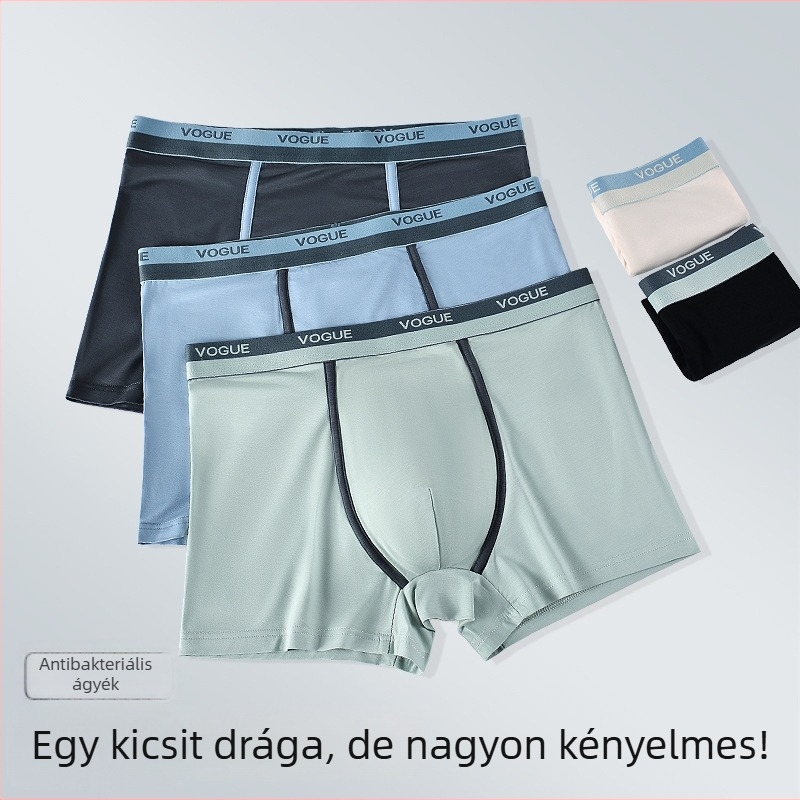 Új Modal férfi alsónemű ajándékdobozban, 5A antibakteriális, nagy méret, középmagas derekú boxer, lélegző, gyorsan száradó