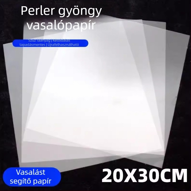 Átlátszó, hőálló vasalópapír DIY kristályos applikációkhoz; kreatív kézműves papír, sütőpapír és gyöngyös eszközök