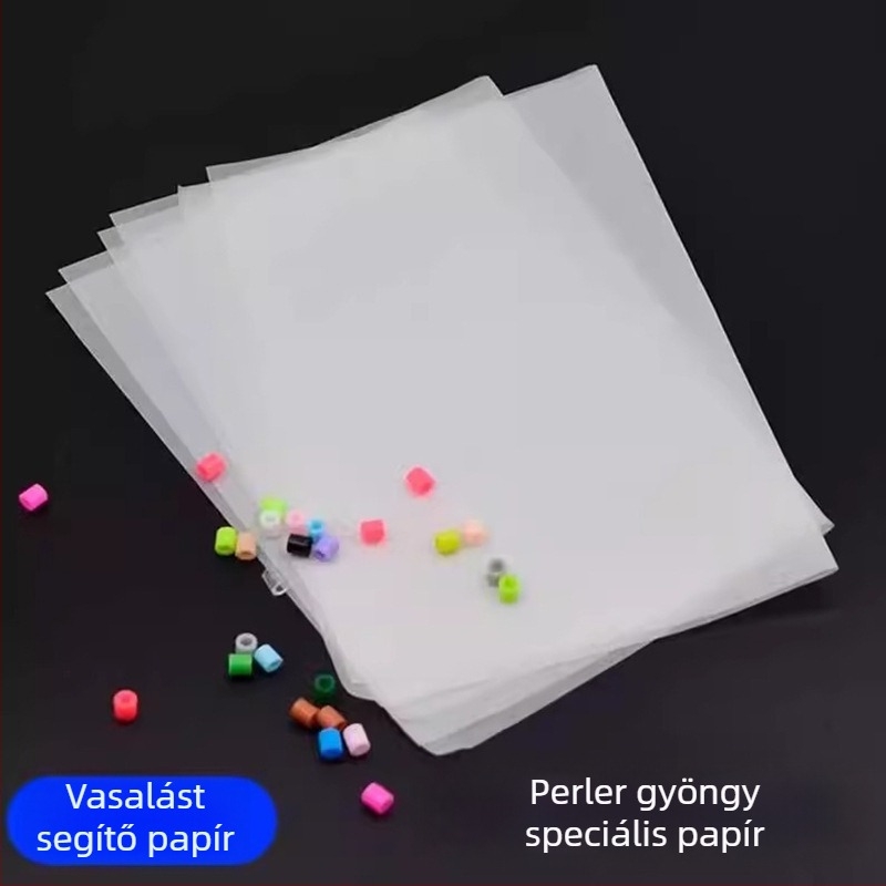 Átlátszó, hőálló vasalópapír DIY kristályos applikációkhoz; kreatív kézműves papír, sütőpapír és gyöngyös eszközök