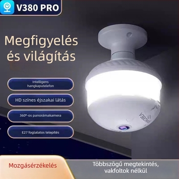 V380Pro Belső Panorámás Kamera Wi-Fi-vel, Távoli Interkommal és 4G-vel Otthoni Használatra