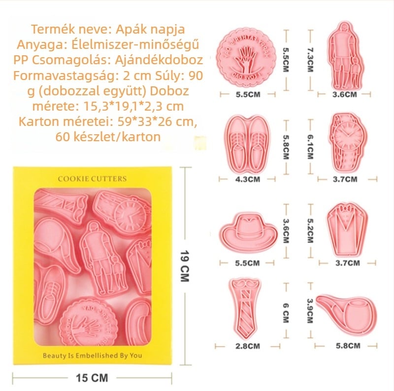Anyák napjára készült 3D műanyag sütiforma – nyomó a süteményekhez