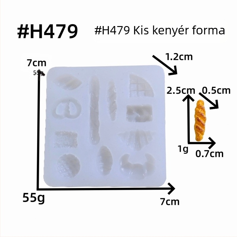Silikon forma DIY sütéshez, fondant és gyurma készítéséhez – kenyértál formája