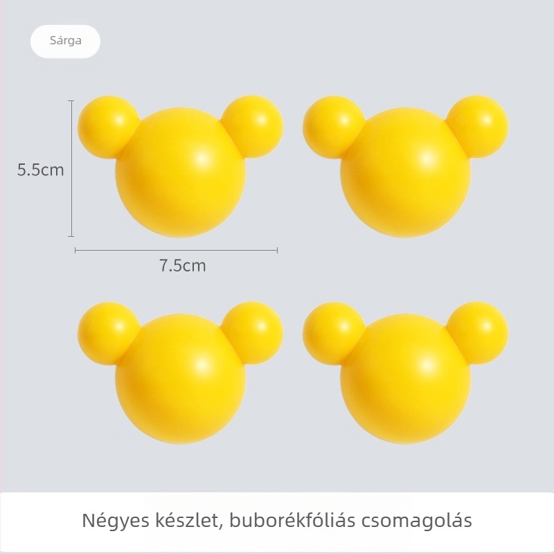 Független tervezésű, kreatív mackó alakú tapadó falikampó, lyukasztás nélküli, fürdőszobai és kulcstartó