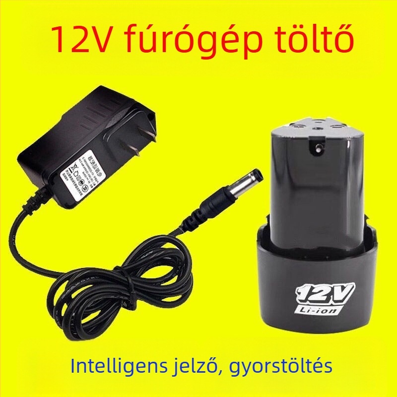 12.6V Li-ion akkumulátor töltő 12V eszközökhöz, DC 5.5×2.5 mm csatlakozó, univerzális