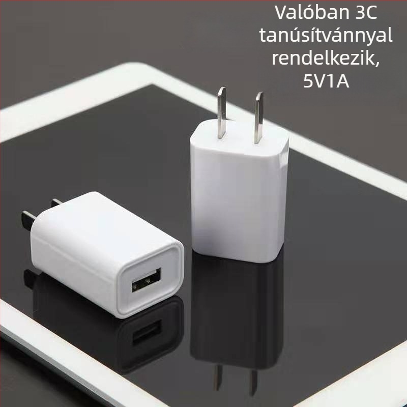USB töltőfej, 5V 1A, 3C tanúsítványú, mobiltelefon töltő, kompatibilis Apple, Xiaomi, Huawei, Oppo
