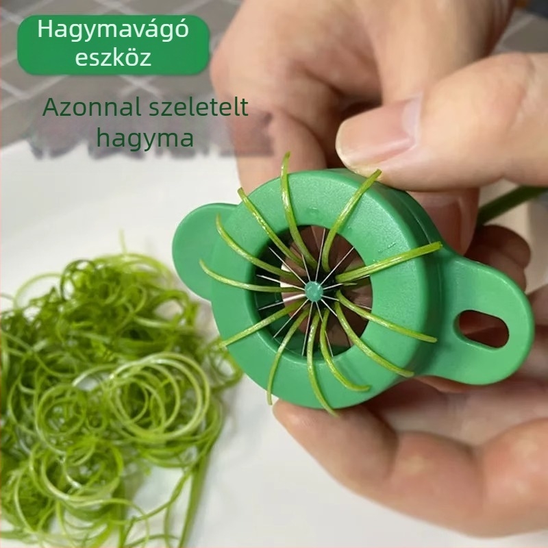 Rozsdamentes acél zöldhagymás reszelő - multifunkcionális konyhai szeletelő