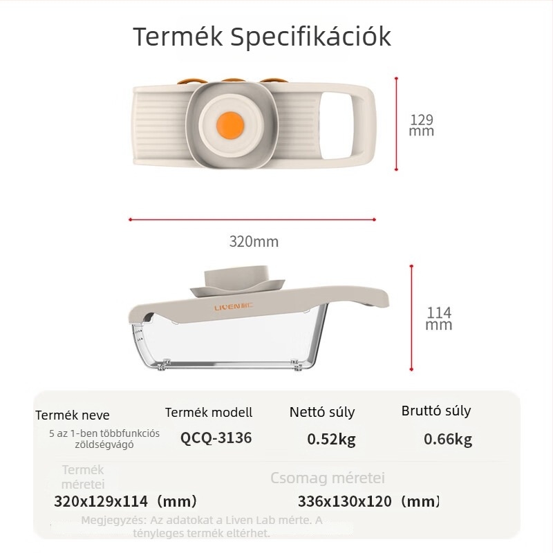 Li Ren QCQ-3136 Többfunkciós zöldségaprító — burgonya reszelő, reszelő és szeletelő
