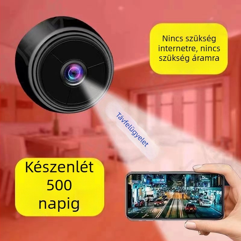 24 órás HD vezeték nélküli kamera beépített akkumulátorral beltéri és kültéri megfigyeléshez, akkumulátoros üzem áramkimaradás esetén
