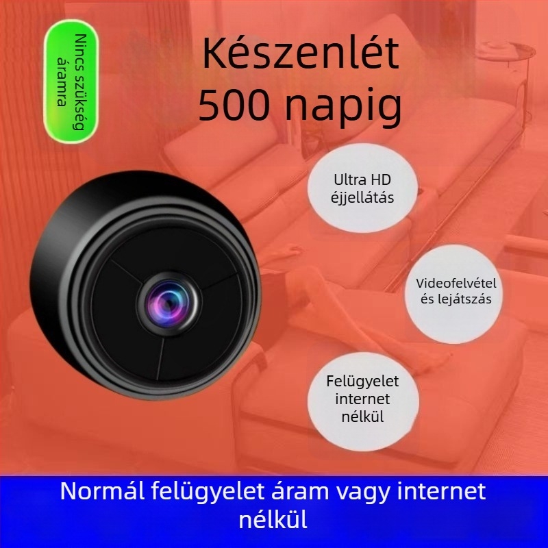 24 órás HD vezeték nélküli kamera beépített akkumulátorral beltéri és kültéri megfigyeléshez, akkumulátoros üzem áramkimaradás esetén
