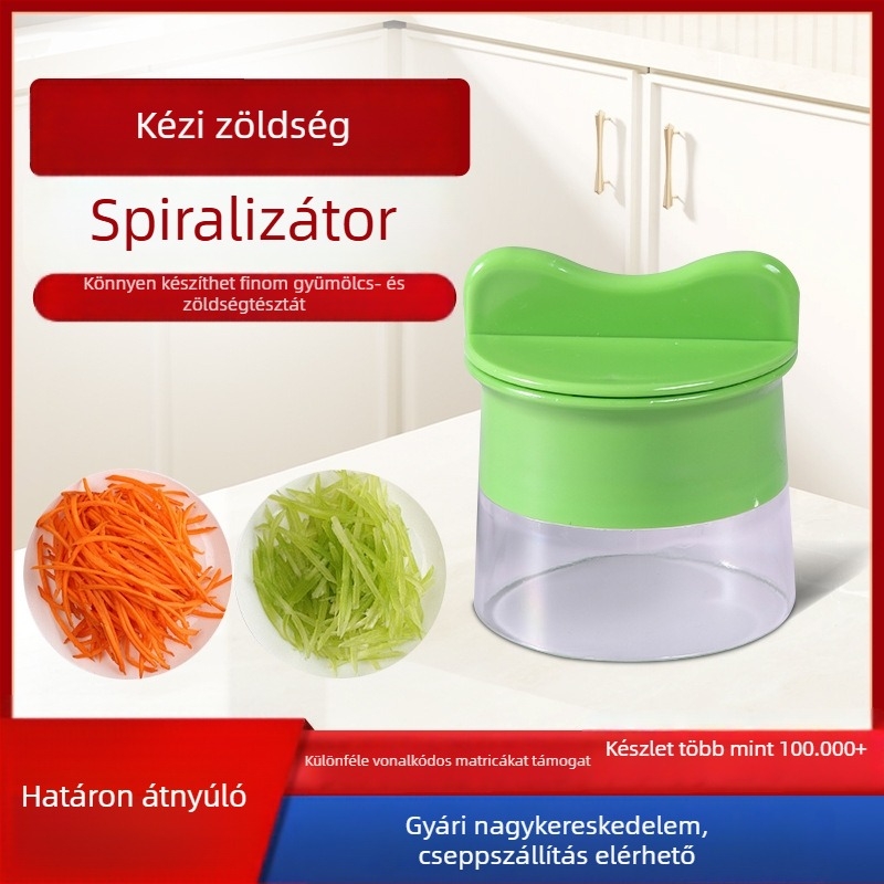 Spirál reszelő és zöldségszeletelő, egy rétegű konyhai vágóeszköz, többfunkciós