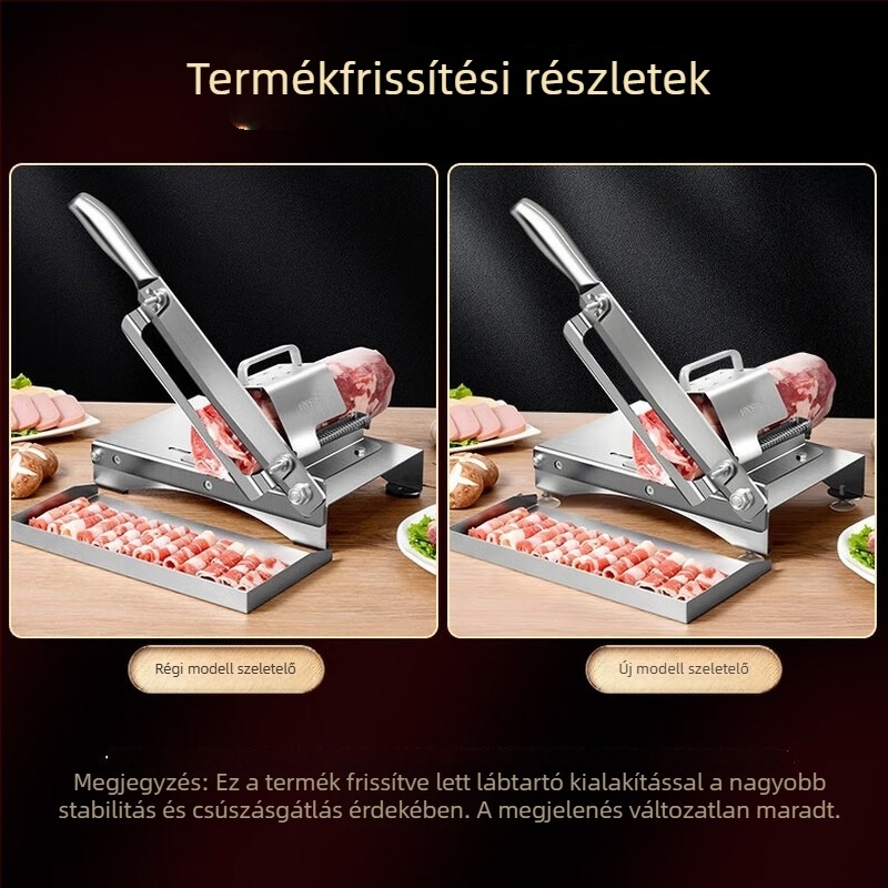 304 rozsdamentes acél hús szeletelő, háztartási, többfunkciós, csontvágásra és bárány- és marhahús tekercsek szeletelésére