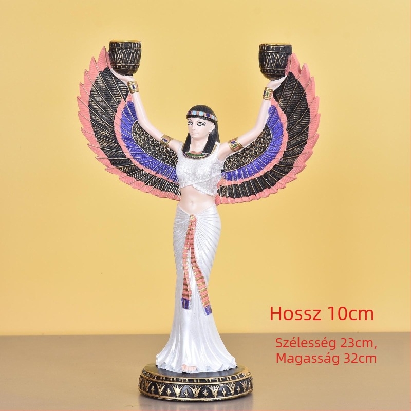 Európai stílusú egyiptomi Isis szobor – lakásdekoráció, ideális a nappaliba, a boros szekrényhez és a folyosóra.
