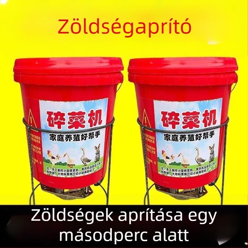 Elektromos, multifunkciós zöldségaprító, vödör-típusú kivitel, nagy teljesítményű háztartási használatra.