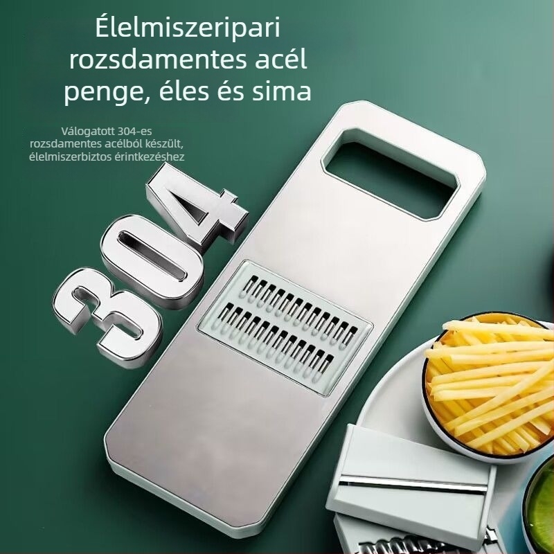 Multifunkcionális zöldségvágó reszelővel és szeletelővel, fokhagyma reszelővel