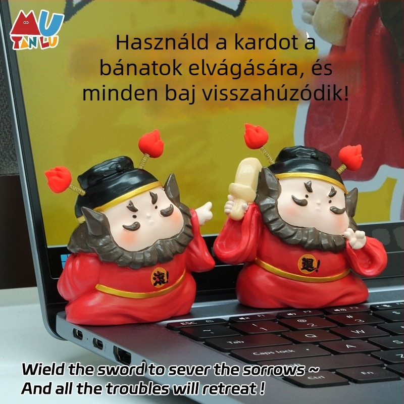 Zhong Kui asztali és autókonzolos dekoráció stresszoldásra