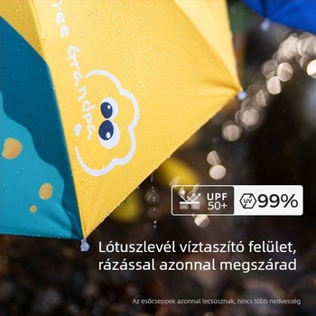 Iskolába és óvodába készült gyermekeknek hosszú nyélű esernyő, biztonságos fiúknak és lányoknak, 2-3 éveseknek