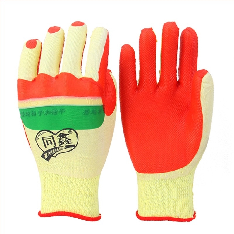 Tongxin gumírozott védőmunkás kesztyű – vastag, kopásálló, vágás- és átszúrásálló, építkezésekhez és acélszerkezetek kezeléséhez