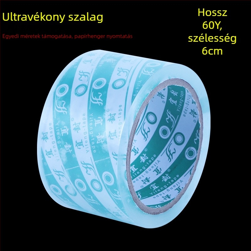 Ultra átlátszó csomagoló ragasztószalag, személyre szabott, nagy tekercs, buborékmentes zárás