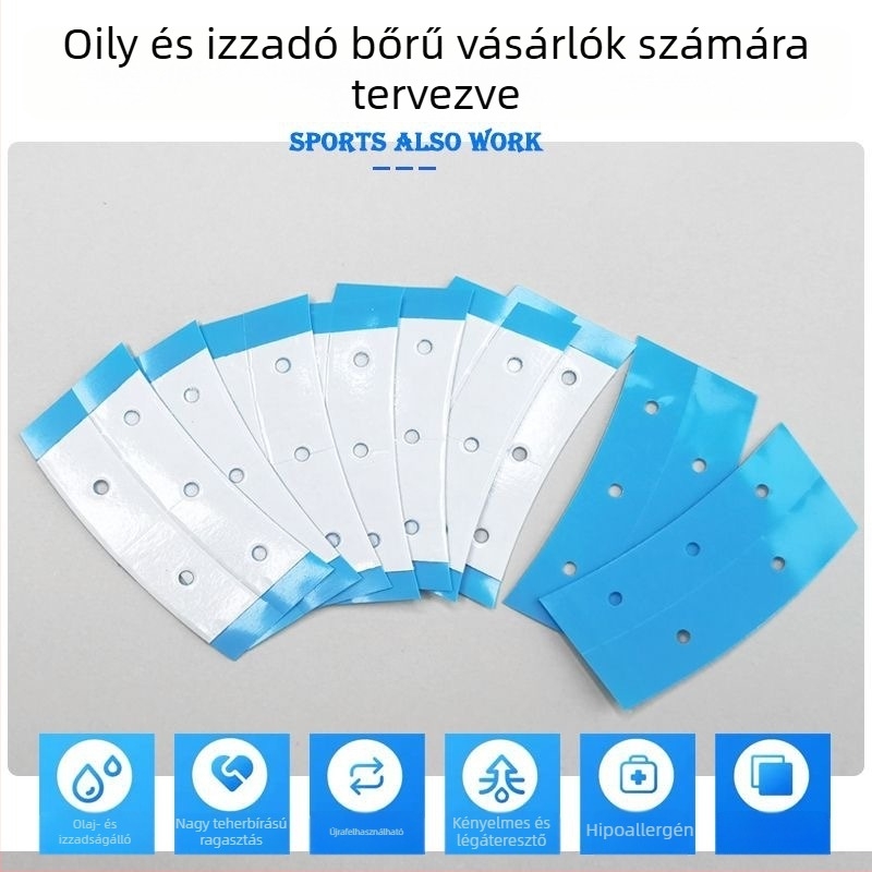 Kék perforált láthatatlan kétoldalas ragasztószalag, lélegző, vízálló és izzadásálló