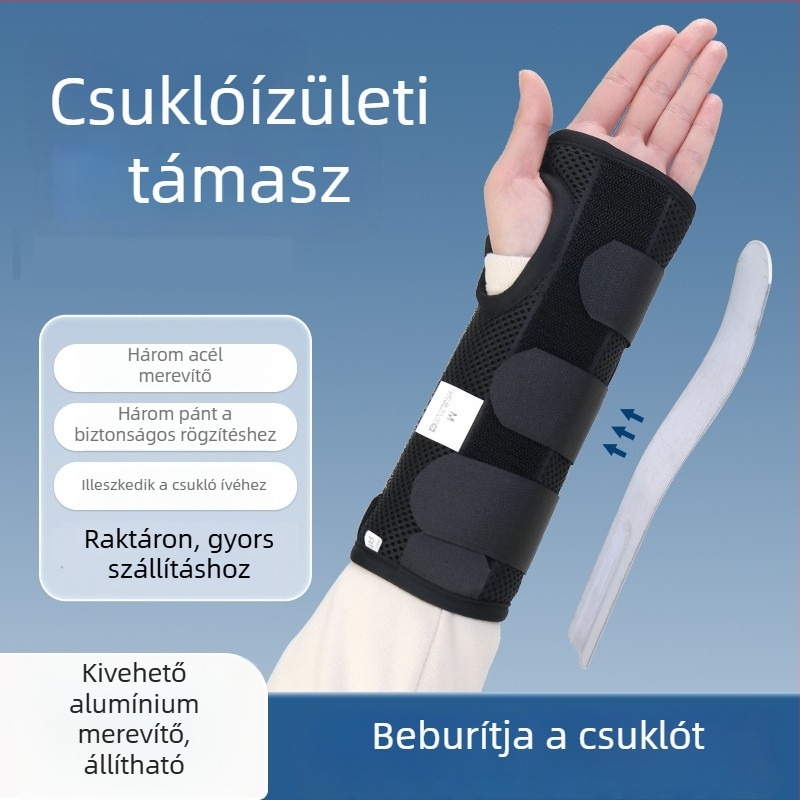 Sportos csuklótartó acéllemezes – ízületi támogatás és rögzítő szalagok