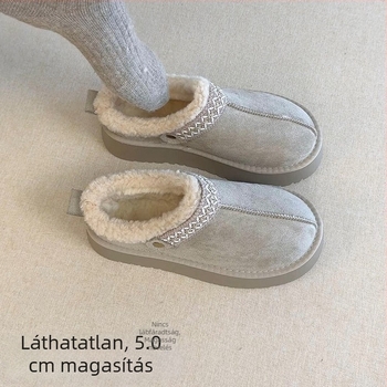 2025-ös női loaferek fleece-béléses, téli meleg, stílusos és sokoldalú slip-on papucs