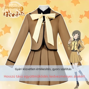 Energiával teli lány cosplay jelmez — Uji Momoe Nanae középiskolai egyenruha, anime kosztüm