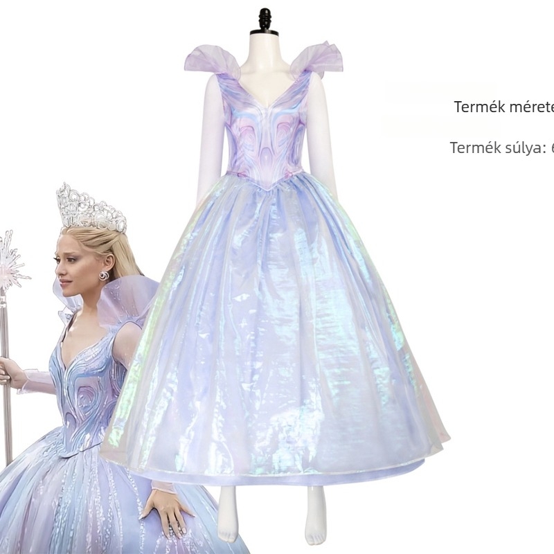 Glinda cosplay női hosszú ruha a Wicked Witch 2 című filmhez
