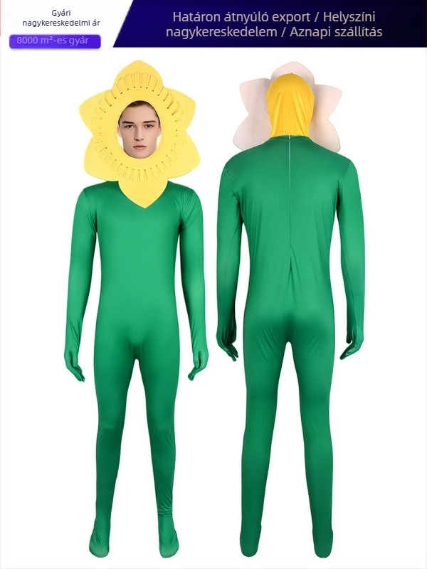 Halloween napraforgó jelmez készlet cosplayhez, színpadi előadásokhoz és ünnepi bulikhoz