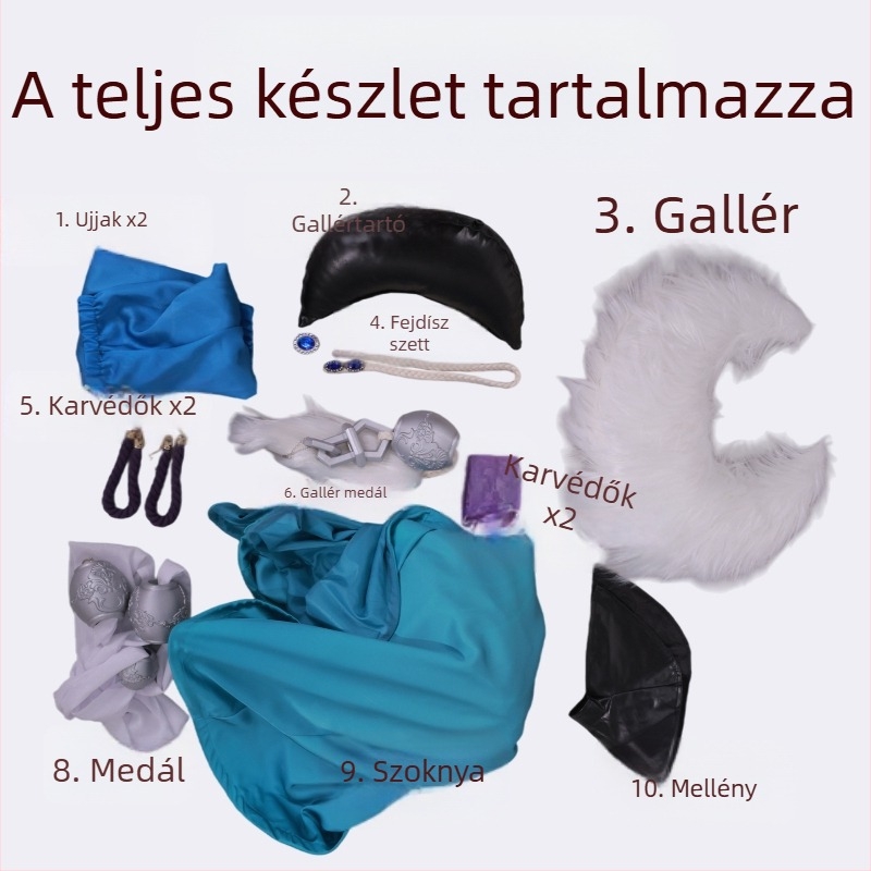 Honor of Kings Zhenji cosplay jelmez készlet