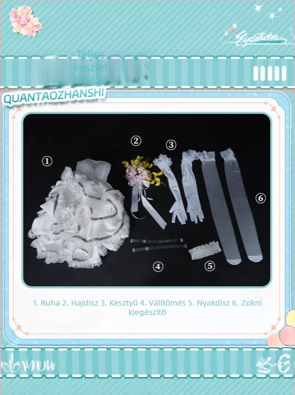 Kasugano Sora cosplay kostüm - menyasszonyi ruha