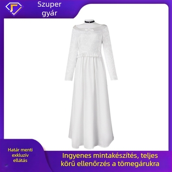 Fehér menyasszonyi jelmez szellem témájú cosplayhez és előadásokhoz