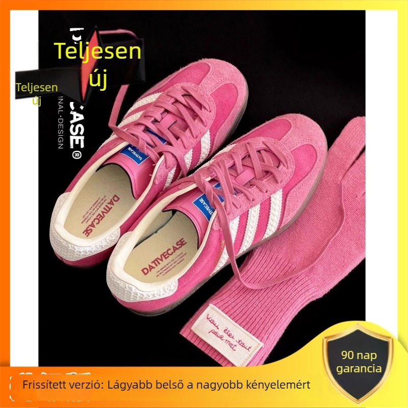 Strawberry Bear rózsaszín női casual sportcipő, alacsony talpú, fűzős, mindennapi viselet, lélegző felsőrész, minden évszakhoz