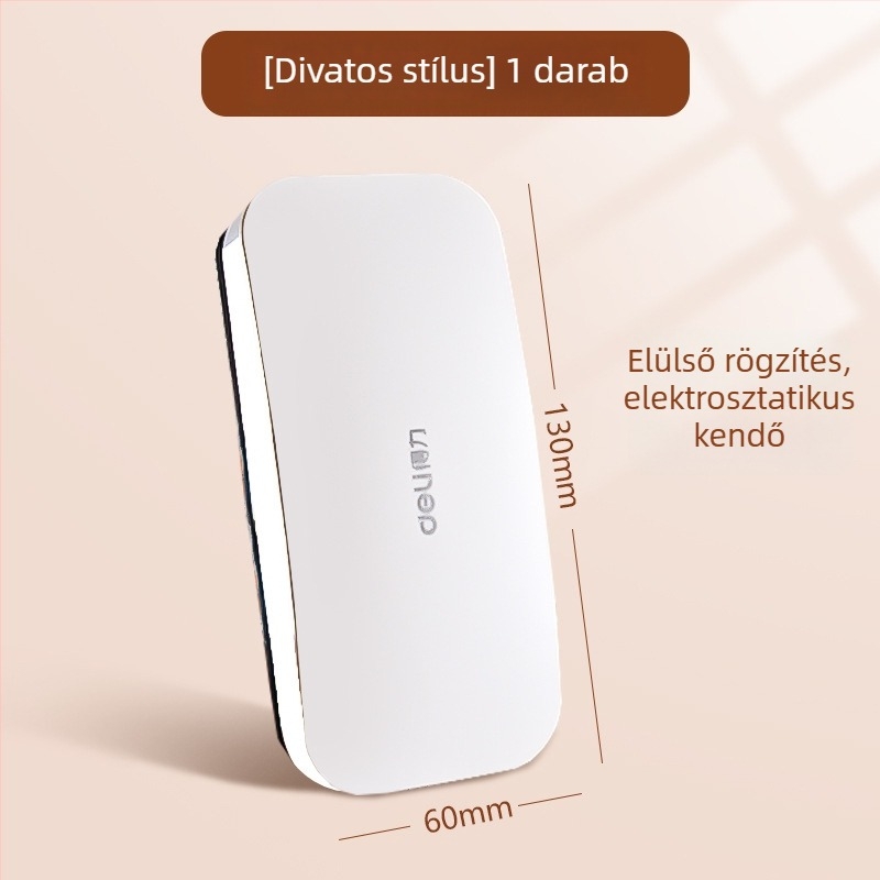 Deli 50167 táblatisztító radír fehér tábla és üveg felületekhez, elektrosztatikus tisztító kendővel és beépített mágnessel a színes borítású táblákhoz
