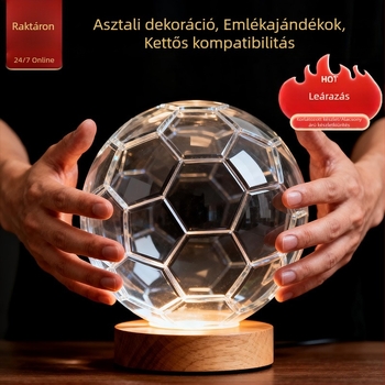 Kristályfutball dísz lámpával, modern minimalista dekoráció
