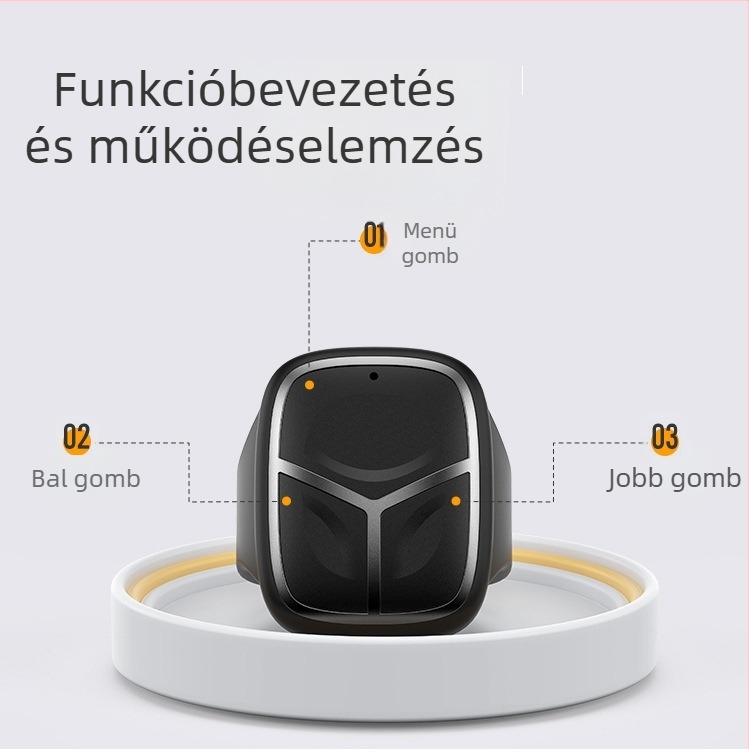 Bluetooth gyűrű távirányítóval – Vezeték nélküli okos gyűrű szelfihez és oldalváltáshoz