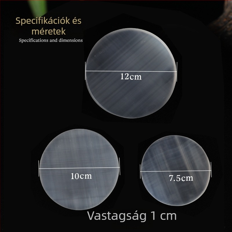 Természetes gipsz kör alakú poháralátét, dísz kristálytálhoz, otthoni dekoráció, degausoló karkötő