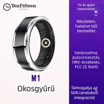 M1 egészséggyűrű: okos gyűrű pulzus, vér oxigén és alvás monitorozása, 5 ATM vízálló, többfunkciós