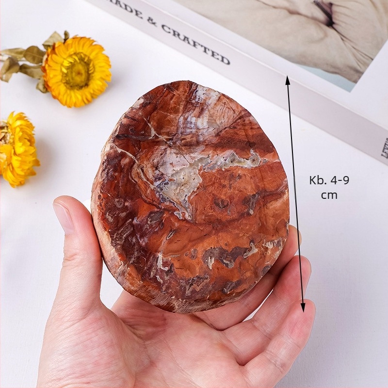Természetes madagaszkári fosszilis fa szeletek kiállításra és gyűjtésre; ásványi darabok jade-szerű megjelenéssel, poháralátétként használhatóak