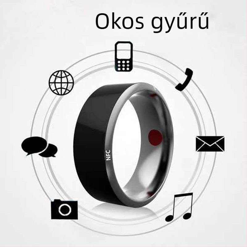 NFC Bluetooth gyűrű napelemes energiaellátással, Androidhoz, többfunkciós, hőmérséklet‑érzékelő, varázslat, vízálló