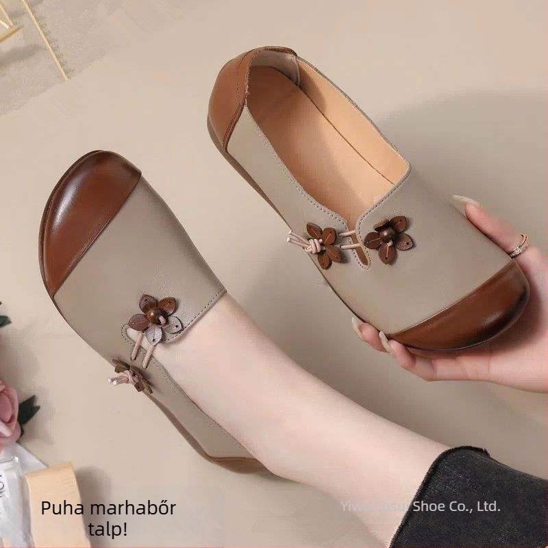 Női puha talpú lapos cipő, slip-on loaferek, kényelmes mindennapi viselet, munka közben, tavaszra és őszre, stílusos
