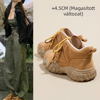 Női Martin csizmák vastag talppal, csúszásmentes, légáteresztő, sivatagi stílusú rövid csizmák, kényelmes és sokoldalú