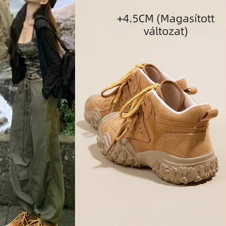 Női Martin csizmák vastag talppal, csúszásmentes, légáteresztő, sivatagi stílusú rövid csizmák, kényelmes és sokoldalú