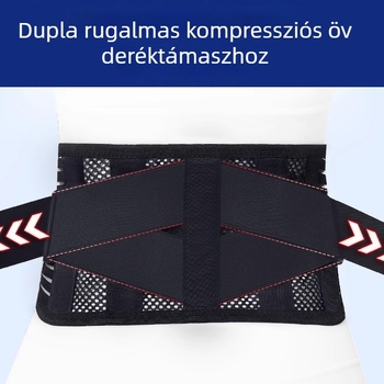 Uniszex sport deréktáji öv, légáteresztő edzéshez, lumbális támogatás porckorong-hernia és megterhelés esetén