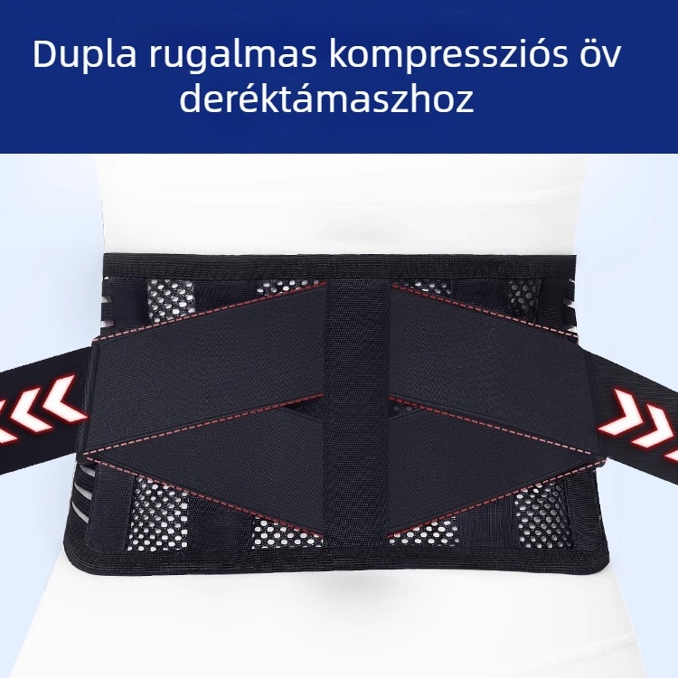 Uniszex sport deréktáji öv, légáteresztő edzéshez, lumbális támogatás porckorong-hernia és megterhelés esetén