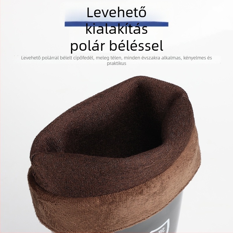 Fekete női esőcsizma középmagas, vízálló, vastag PVC, kültéri munkához